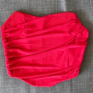 PARTHEA Zip Back Tube Mesh Top Burgundy Red Women’s XS